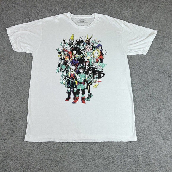 My Hero Academia T Shirt Mens‎ 2XL White Characters Anime TV Show Graphic Tee - Picture 1 of 7